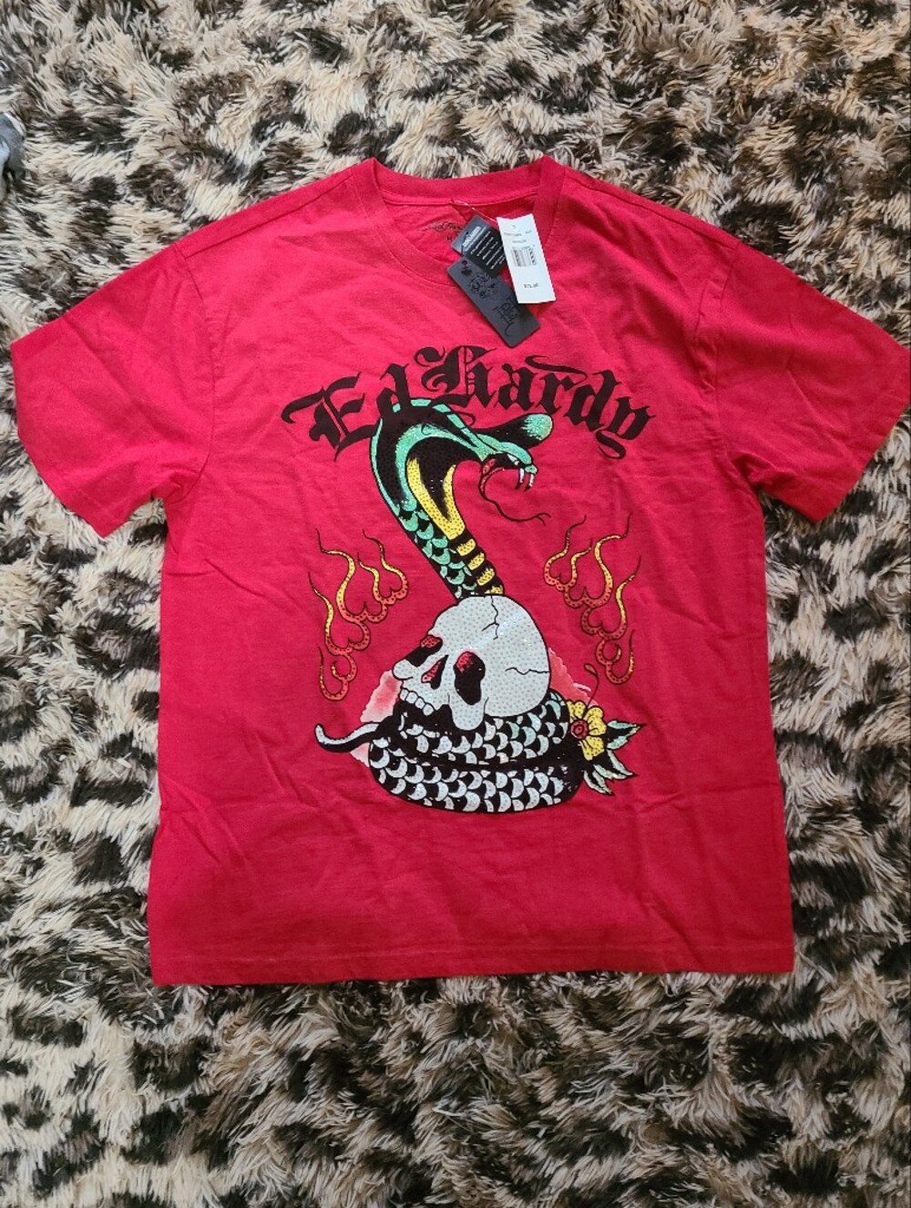 Ed hardy, Male Tshirt Size M. Rhinestones, Graphic Art. Brand New With Tags.